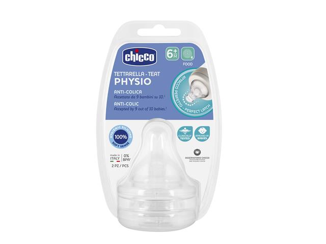 Chicco 00020347000000 Smoczek silikonowy Antykolkowy Perfect5 do butelek 6+ przepływ kaszka interakcje ulotka smoczek  2 szt.