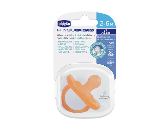 Chicco 00073011360000 Smoczek uspokajający Physioforma Luxe pomarańczowy silikon.2-6m interakcje ulotka smoczek - 1 szt.