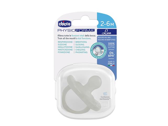 Chicco 00073011380000 Smoczek uspokajający Physioforma Luxe szary silikon.2-6m interakcje ulotka smoczek - 1 szt.