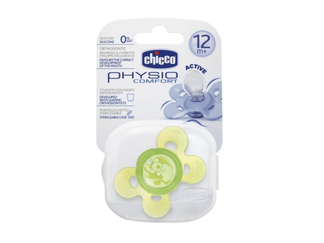 Chicco 00074915310000 Smoczek do uspokajania Physio Comfort silikonowy neutral 12m+ interakcje ulotka smoczek  1 szt.