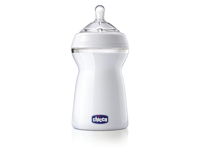 Chicco 00080737000050 Butelka plastikowa Natural feeling 330 ml 6+m interakcje ulotka butelka - 1 szt. (pudeł.)