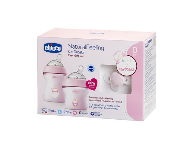 Chicco 00081311600000 Zest. d/karmienia (But. 150ml i 250ml smocz. PHYSIO COMFORT 0M+ PINK) interakcje ulotka zestaw - 1 zest.