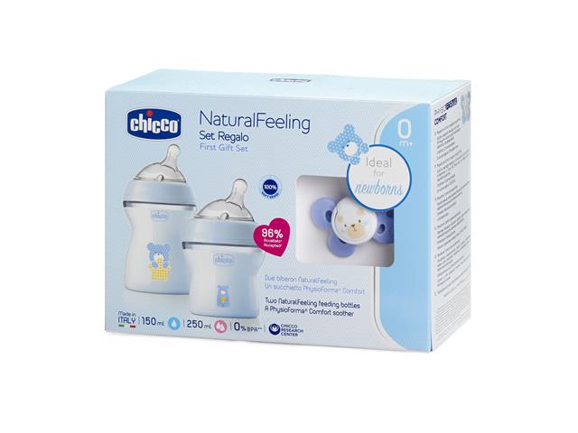 Chicco 00081311610000 Zest. d/karmienia (But. 150ml i 250ml smocz. PHYSIO COMFORT 0M+ BLUE) interakcje ulotka zestaw - 1 zest.