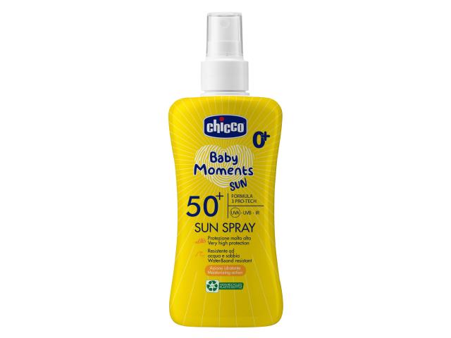 Chicco Baby Moments Spray do opalania 00012726000000 SPF 50+ 0 m+ interakcje ulotka spray do stosowania na skórę - 150 ml