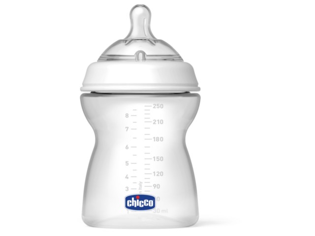 Chicco Butelka plastik NaturalFeeling 250 ml z silikonowym smoczkiem interakcje ulotka butelka - 1 but. po 250 ml