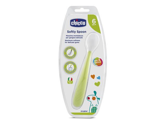 Chicco Łyżeczka miękka silikonowa zielona 00006828510000 po 6 miesiącu interakcje ulotka łyżka  1 szt.