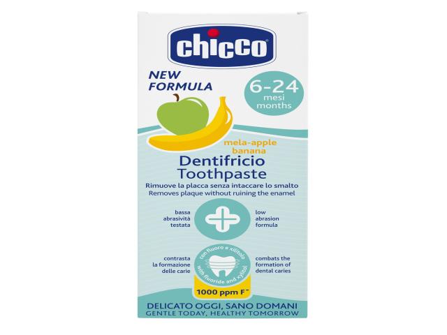 Chicco Pasta do zębów jabłkowo-bananowa z fluorem 00012100000000 powyżej 6 miesięcy interakcje ulotka pasta do zębów - 50 ml