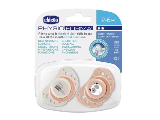 Chicco PhysioForma Air Smoczki do uspokajania silikonowy różowy 2-6 miesięcy interakcje ulotka smoczek - 2 szt.