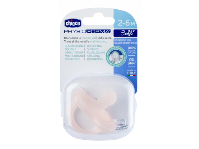 Chicco PhysioForma Smoczek uspokajający soft silikonowy różowy 00073098110000 2-6 m+ interakcje ulotka smoczek  1 szt.