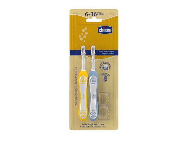 Chicco Szczoteczka do mycia zębów indigo 00012082110000 6-36 miesięcy interakcje ulotka szczotka - 2 szt.