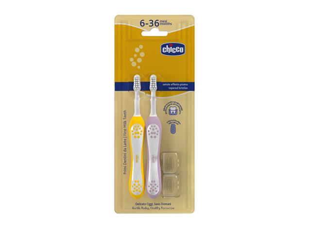 Chicco Szczoteczka do mycia zębów lila 00012082000000 6-36 miesięcy interakcje ulotka szczotka - 2 szt.