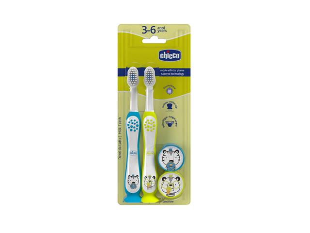 Chicco Szczoteczka do mycia zębów tiger-panda 00012084110000 3-6 lat interakcje ulotka szczotka - 2 szt.