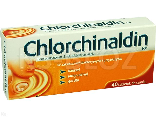 Chlorchinaldin Vp interakcje ulotka tabletki do ssania 2 mg 40 tabl.