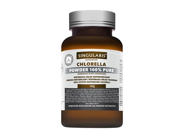 Chlorella Powder 100% Pure Ingularis Superior interakcje ulotka proszek  100 g