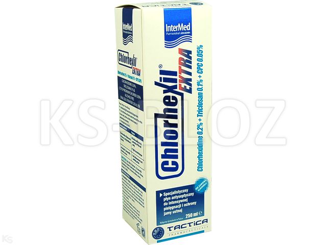 Chlorhexil Extra Płyn do płukania jamy ustnej interakcje ulotka   250 ml
