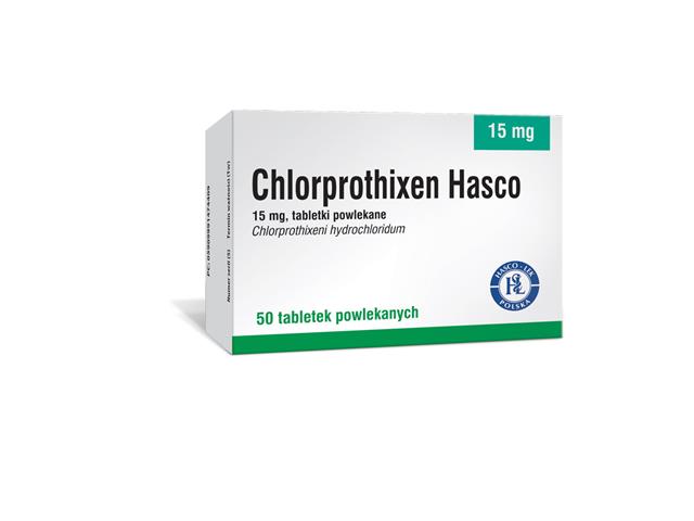 Chlorprothixen Hasco interakcje ulotka tabletki powlekane 15 mg 50 tabl.