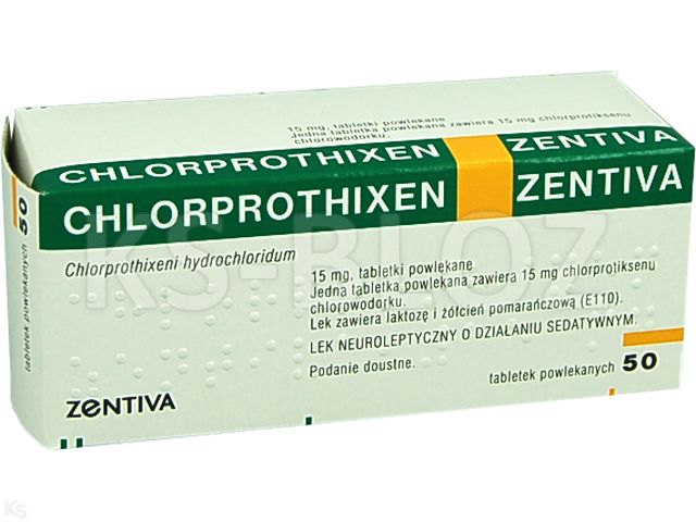 Chlorprothixen Zentiva interakcje ulotka tabletki powlekane 15 mg 50 tabl. | 5 blist.po 10 szt.