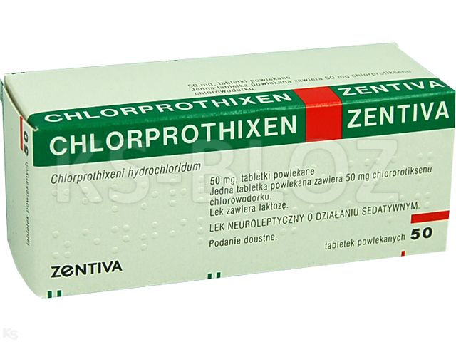 Chlorprothixen Zentiva interakcje ulotka tabletki powlekane 50 mg 