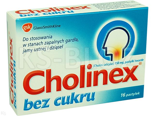Cholinex interakcje ulotka pastylki twarde 150 mg 16 pastyl. (2 blist. po 8 pastyl.)