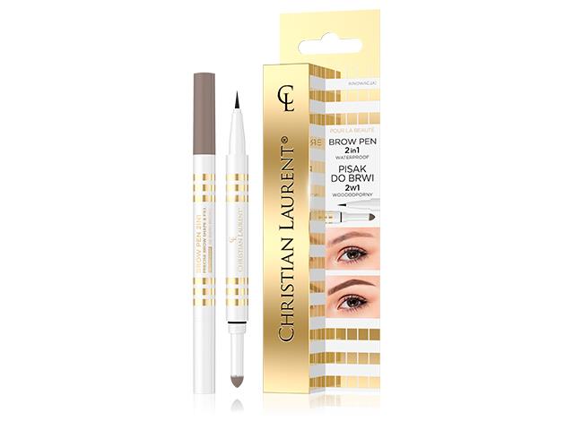 CHRISTIAN LAURENT BROW PEN 2 in 1 Pisak do brwi 2w1 nr 02 warm brown interakcje ulotka pisak i cień - 1 szt.