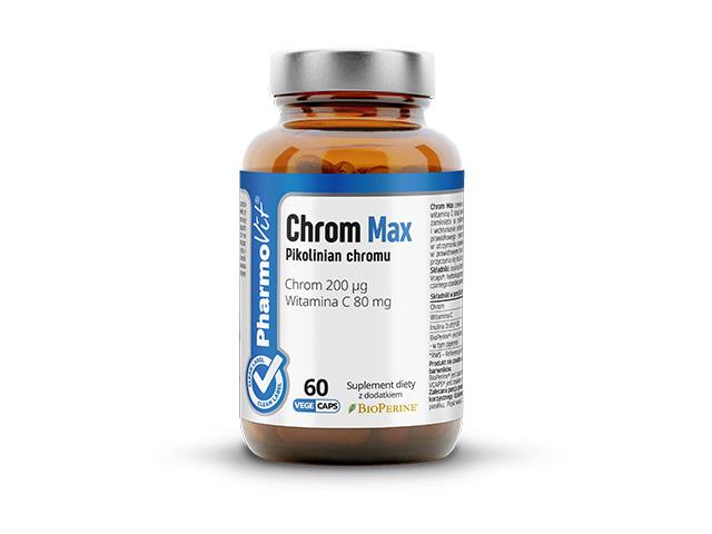 Chrom Max Pikolinian chromu 200 mcg Clean Label Pharmovit interakcje ulotka kapsułki  60 kaps.