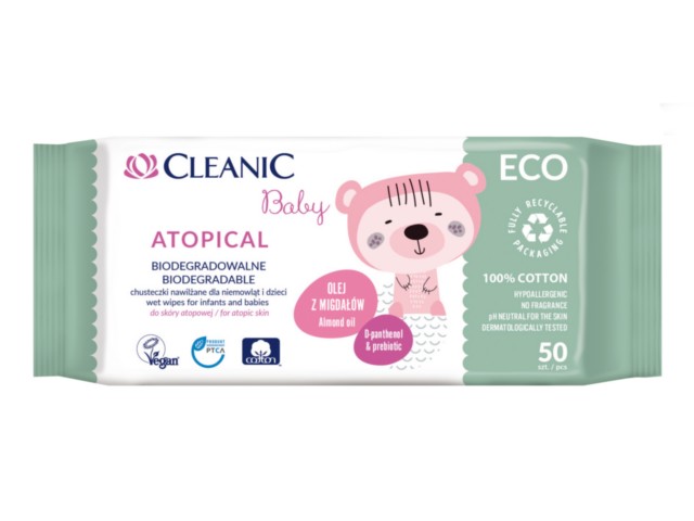 Chust.dla dzieci i niemowląt CLEANIC ECO BABY Atopical interakcje ulotka chusteczka - 50 szt.