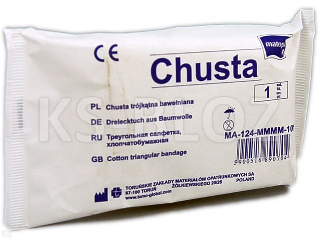 Chusta bawełniana trójkątna interakcje ulotka chusteczka  1 szt.