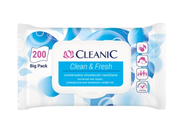 Chusteczki uniwersalne Cleanic Fresh & Clean interakcje ulotka   200 szt.