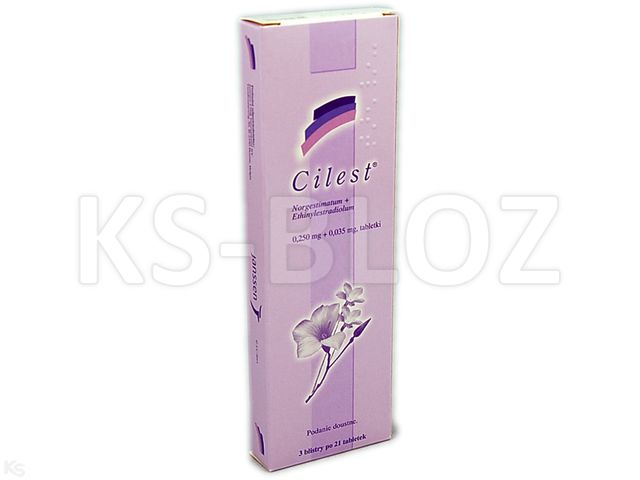 Cilest interakcje ulotka tabletki 250mcg+35mcg 63 tabl. (3 blist. po 21 tabl.)