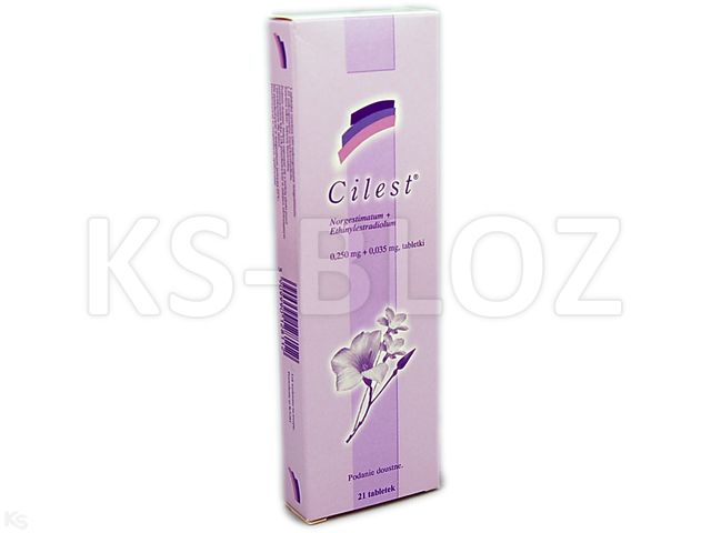 Cilest interakcje ulotka tabletki 250mcg+35mcg 21 tabl.