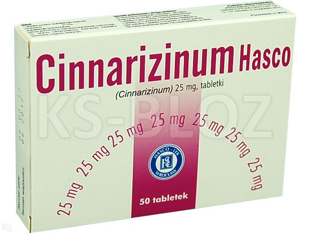 Cinnarizinum Hasco interakcje ulotka tabletki 25 mg 50 tabl.