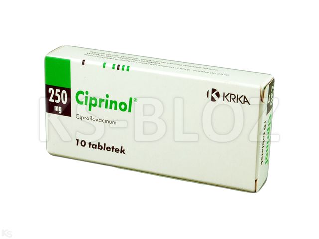 Ciprinol interakcje ulotka tabletki powlekane 250 mg 10 tabl.