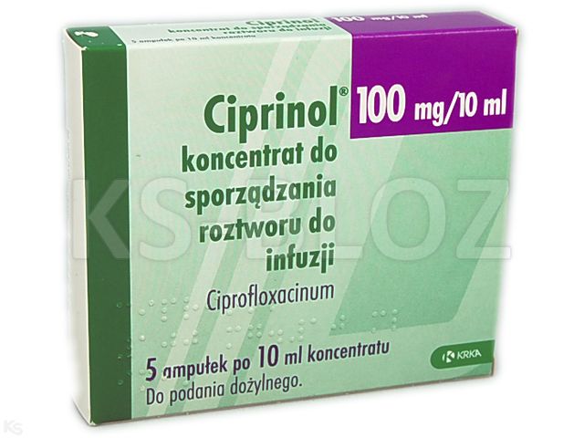 Ciprinol interakcje ulotka koncentrat do sporządzania roztworu do infuzji 100 mg/10ml 5 amp. po 10 ml