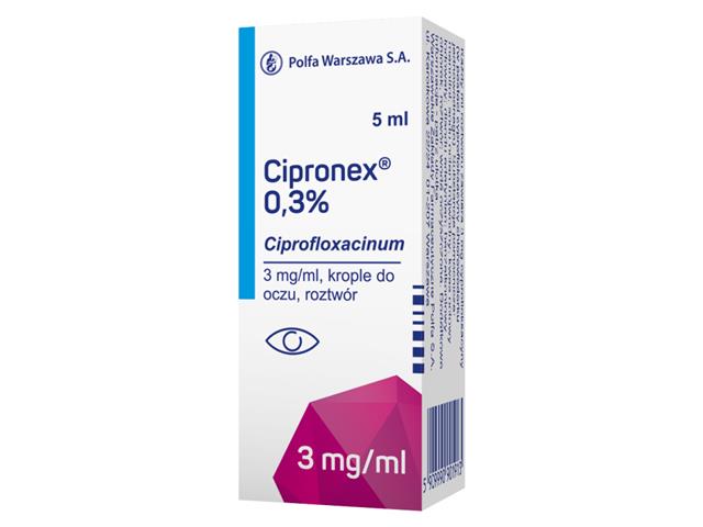 Cipronex 0,3% (Proxacin 0,3%) interakcje ulotka krople do oczu, roztwór 3 mg/ml 5 ml