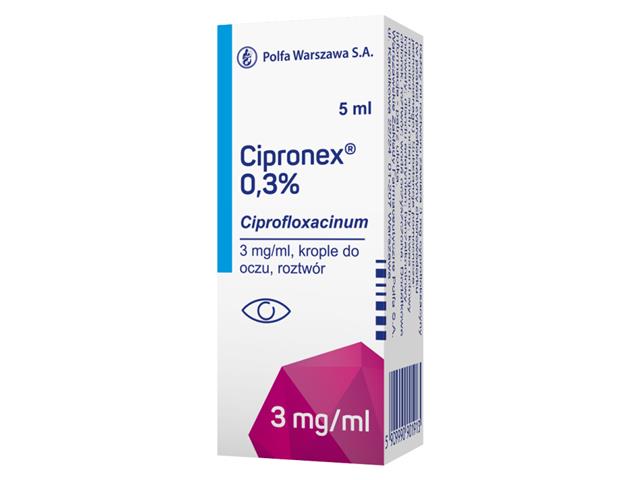 Cipronex 0,3% (Proxacin 0,3%) interakcje ulotka krople do oczu, roztwór 3 mg/ml 