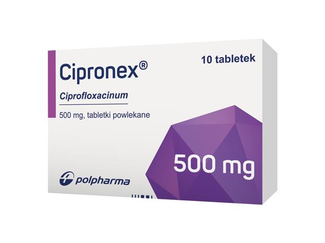 Cipronex interakcje ulotka tabletki powlekane 500 mg 10 tabl. | blister