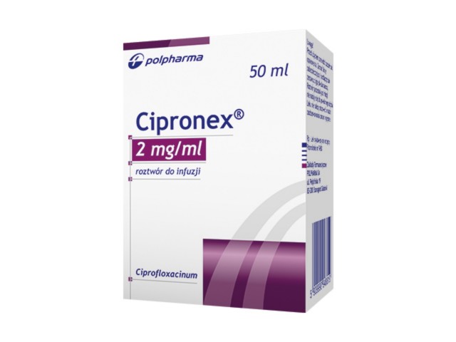 Cipronex interakcje ulotka roztwór do infuzji 2 mg/ml 1 poj. po 50 ml