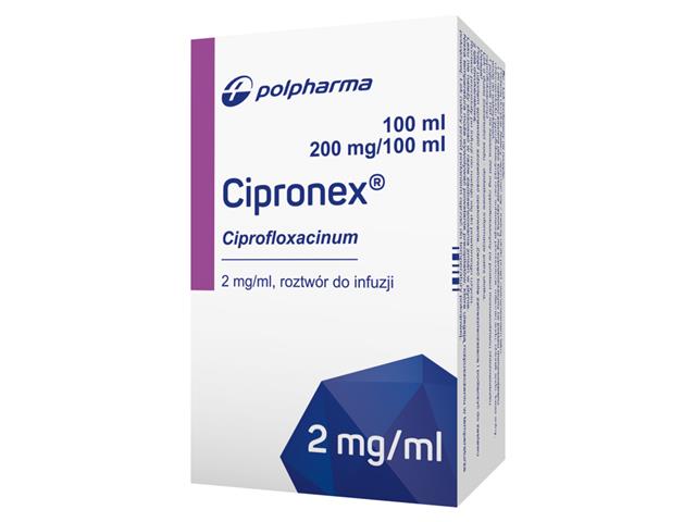 Cipronex interakcje ulotka roztwór do infuzji 2 mg/ml 1 poj. po 100 ml