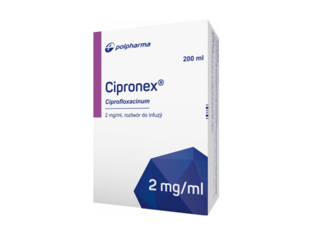 Cipronex interakcje ulotka roztwór do infuzji 2 mg/ml 1 poj. po 200 ml