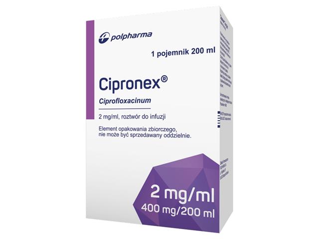 Cipronex interakcje ulotka roztwór do infuzji 2 mg/ml 20 poj. po 200 ml