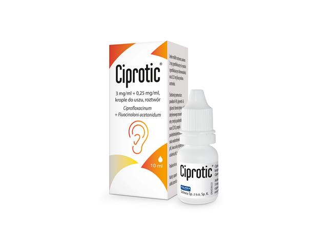 Ciprotic interakcje ulotka krople do uszu, roztwór (3mg+250mcg)/ml 10 ml