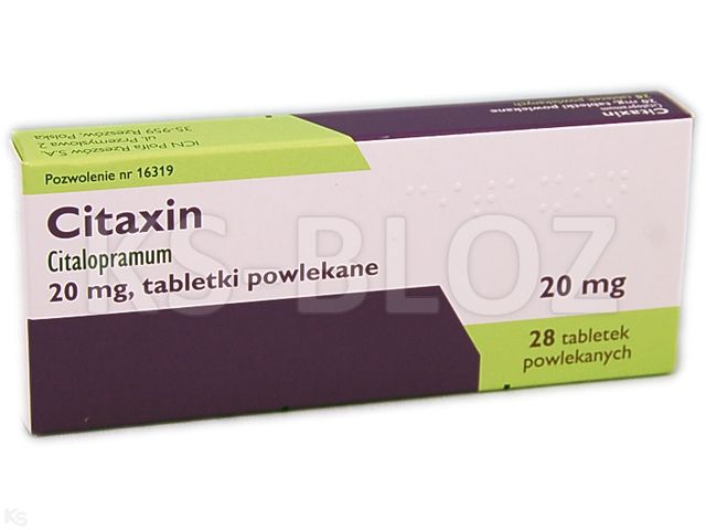 Citaxin interakcje ulotka tabletki powlekane 20 mg 