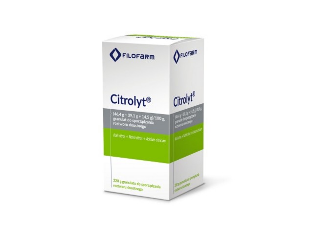 Citrolyt interakcje ulotka granulat do sporządzania roztworu doustnego (14,5g+46,4g+39,1g)/100g 220 g