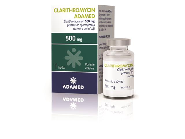 Clarithromycin Adamed interakcje ulotka proszek do sporządzania roztworu do infuzji 500 mg 1 fiol.