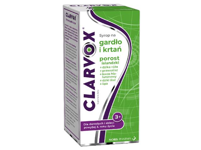 Clarvox Syrop na gardło i krtań porost, róża 3+ interakcje ulotka syrop - 200 ml