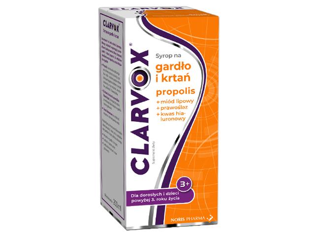 Clarvox Syrop na gardło i krtań propolis 3+ interakcje ulotka syrop - 200 ml
