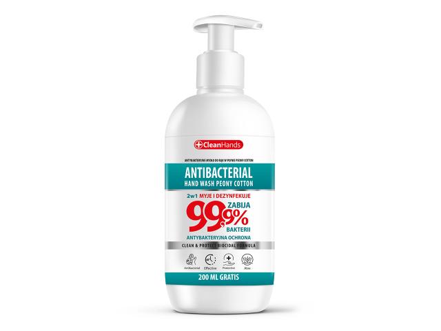 Clean Hands Mydło w płynie do rąk antybakteryjne peony cotton interakcje ulotka mydło płynne 500 ml