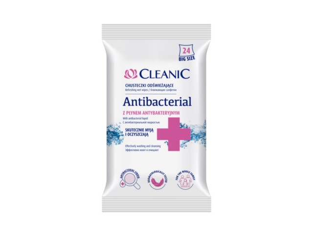 Cleanic Chusteczki antibacterial interakcje ulotka chusteczka  24 szt.