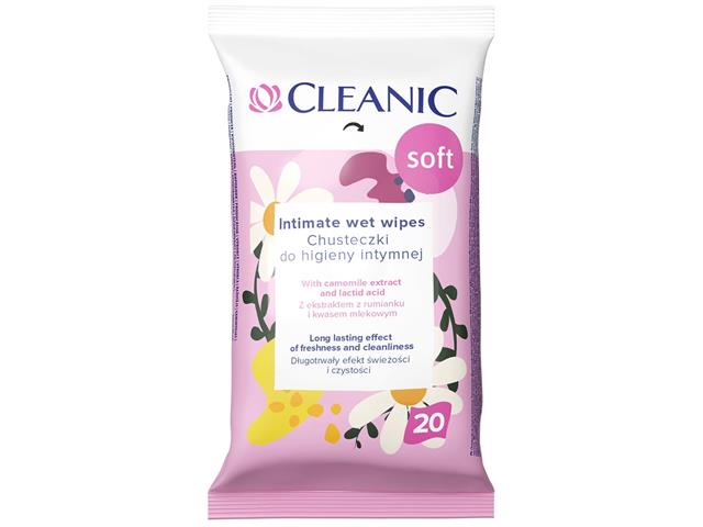 Cleanic Soft Chusteczki do higieny intymnej interakcje ulotka chusteczka  20 szt.