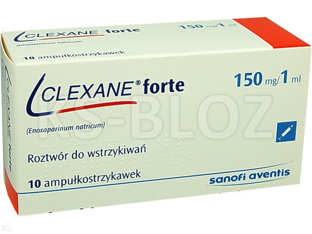 Clexane Forte interakcje ulotka roztwór do wstrzykiwań w ampułko-strzykawce 150 mg/ml (15 000 j.m.) 10 amp.-strz. po 1 ml